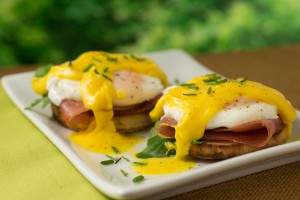 Eggs Benedict, English Muffins with Hollandaise Sauce